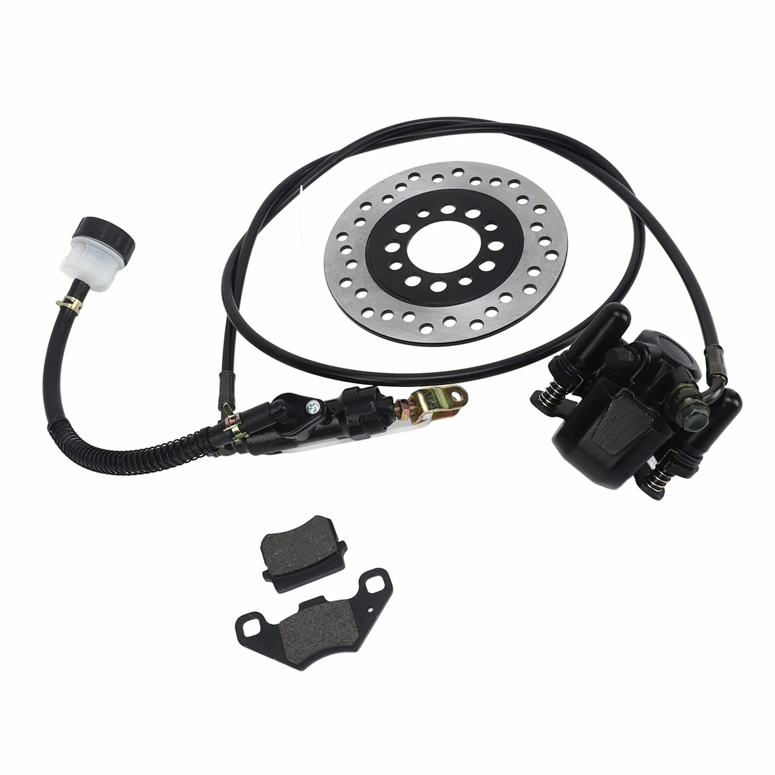 Pilipane Kit Freno Go Kart,Kit Freno a Disco Idraulico Universale, Robusto Sistema di Pinze Freno a Disco in Metallo per Moto da Cross 50cc-250cc, Quad E Go Kart