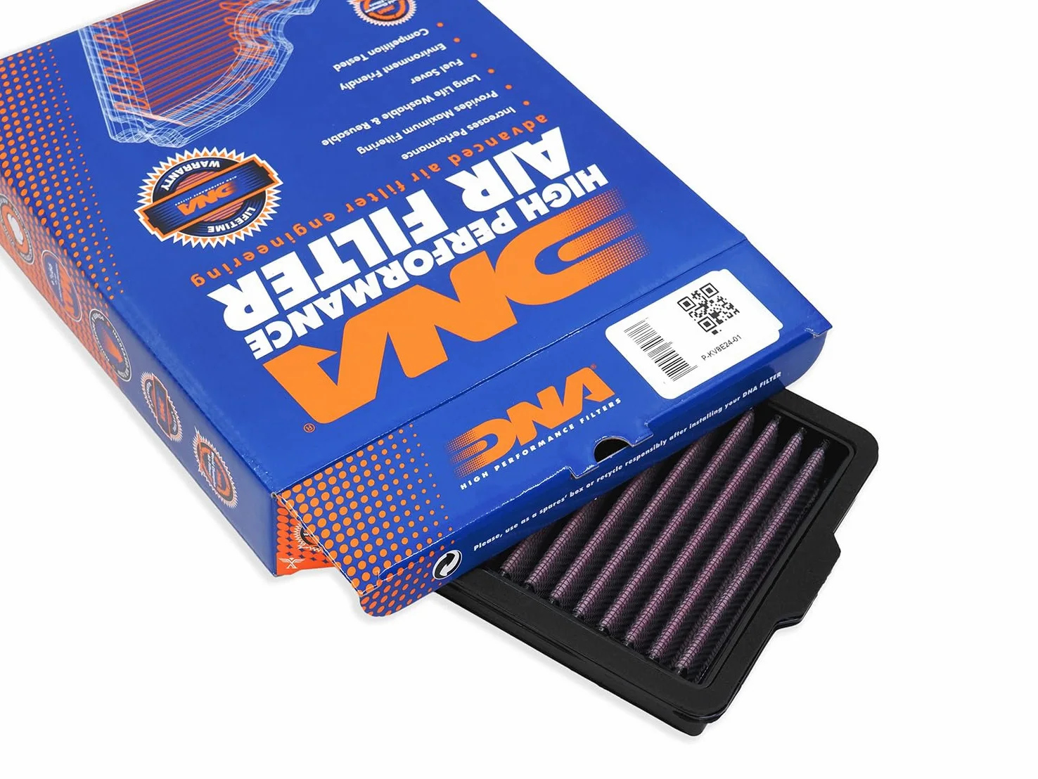 DNA Filtro Aria ad Alte Prestazioni Compatibile con Kove 800 X Pro (24-25) con Efficienza di Filtrazione 98-99% e Flusso d'Aria Aumentato del 61,80% PN: P-KV8E24-01