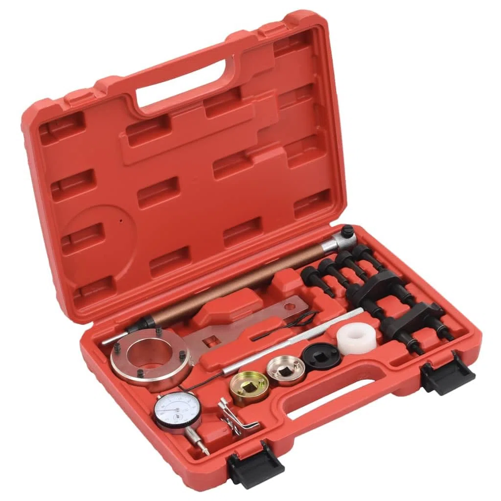 Set di 18 attrezzi per regolazione motore in acciaio al carbonio per controllo motore VAG 1.8/2.0 TFSI con valigetta ideale per officina, riparazione, manutenzione e montaggio
