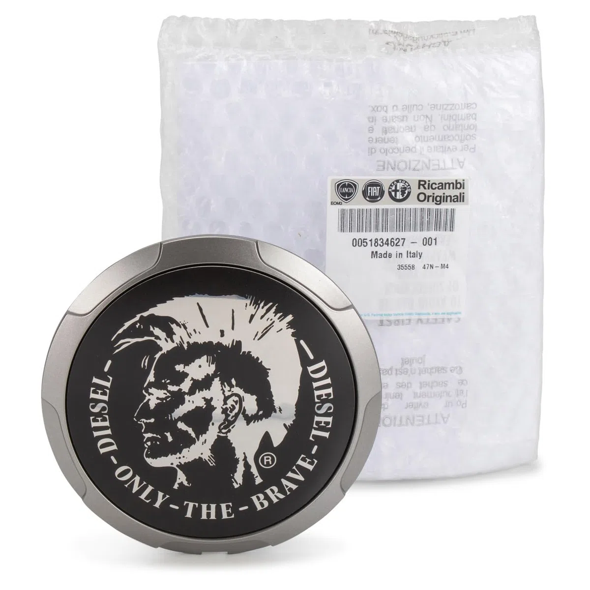 1 COPPETTA COPRIMOZZO per FIAT 500 BY DIESEL FREGIO ORIGINALE BORCHIA TAPPO CERCHIO IN LEGA
