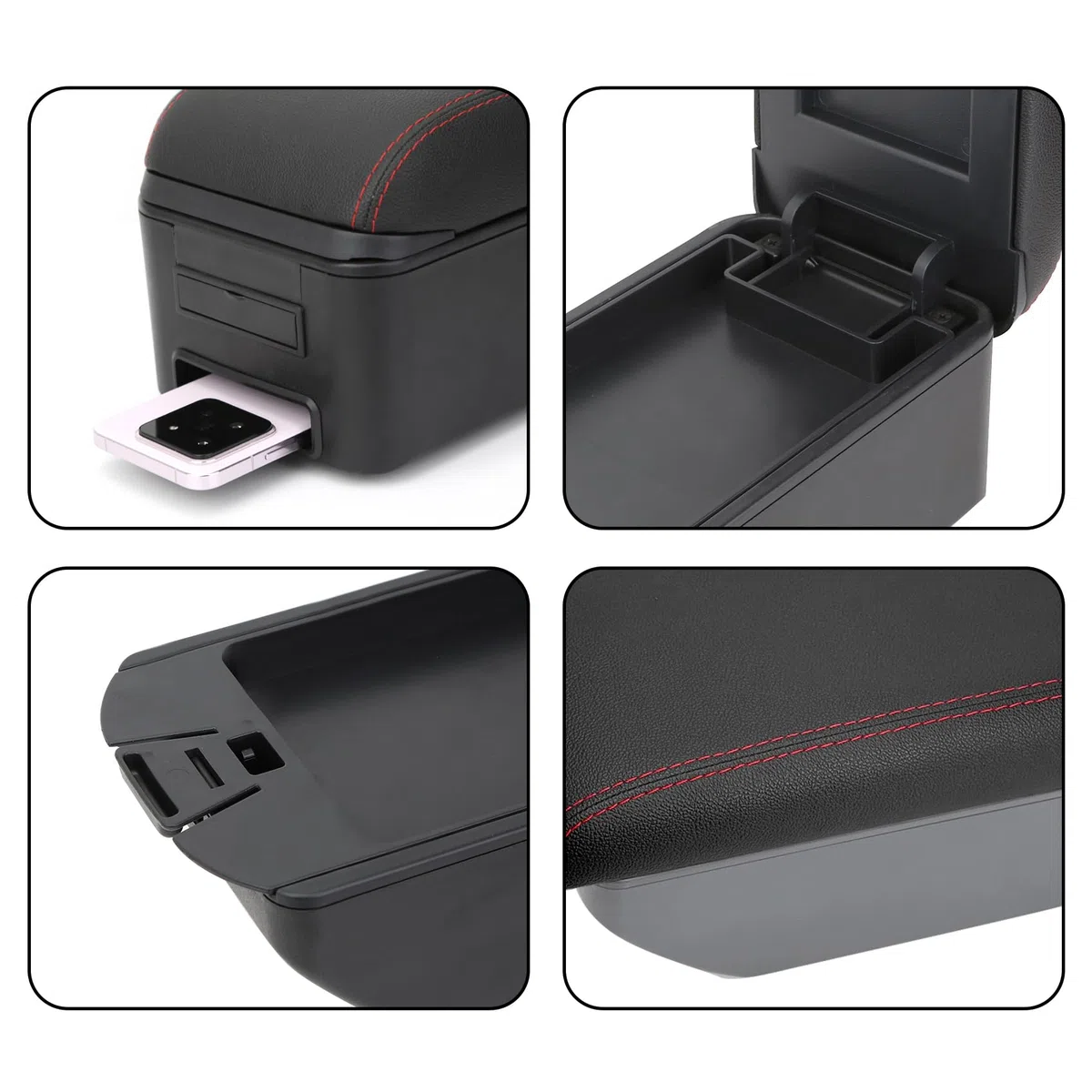 YJYWZH Compatible with Seat Arona Braccioli Bracciolo Doppio Strato Auto Console Centrale Scatola Portaoggetti Supporto del Braccio Interni Parti e Accessori