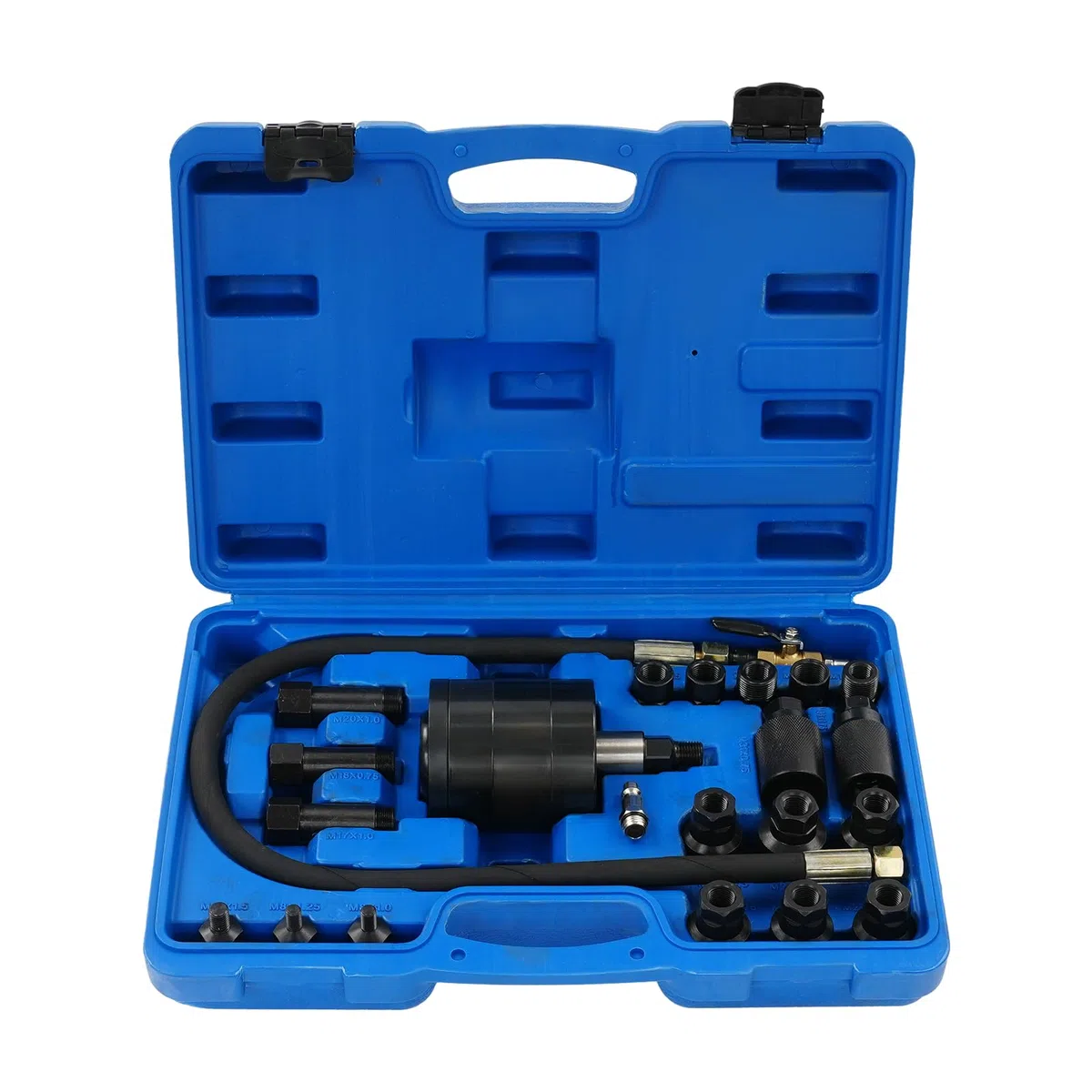 Estrattore per iniettori diesel, 23 pezzi, estrattore per iniettori pneumatici, con adattatore, con 19 adattatori per officina auto, 39 x 26 x 11 cm