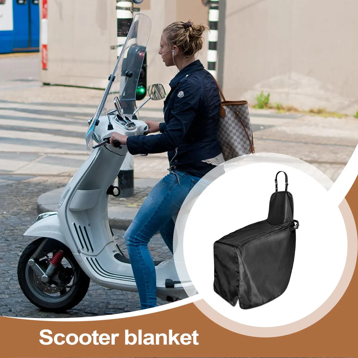 Coprigrembiule per gamba da scooter, copertura per gamba da motociclo, protezione per gambe antivento e antipioggia, copertura invernale per leggings da scooter, copertura impermeabile per ginocchia