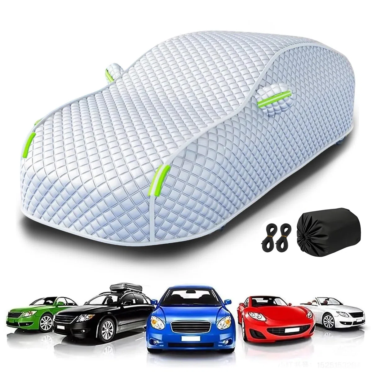Telo Auto Antineve per Citroen C3 Aircross 2017-2023, Copertura Auto Antigrandine Inverno Impermeabile Telone Traspirante Copri Antivent Antipolvere Antigelo, Argento