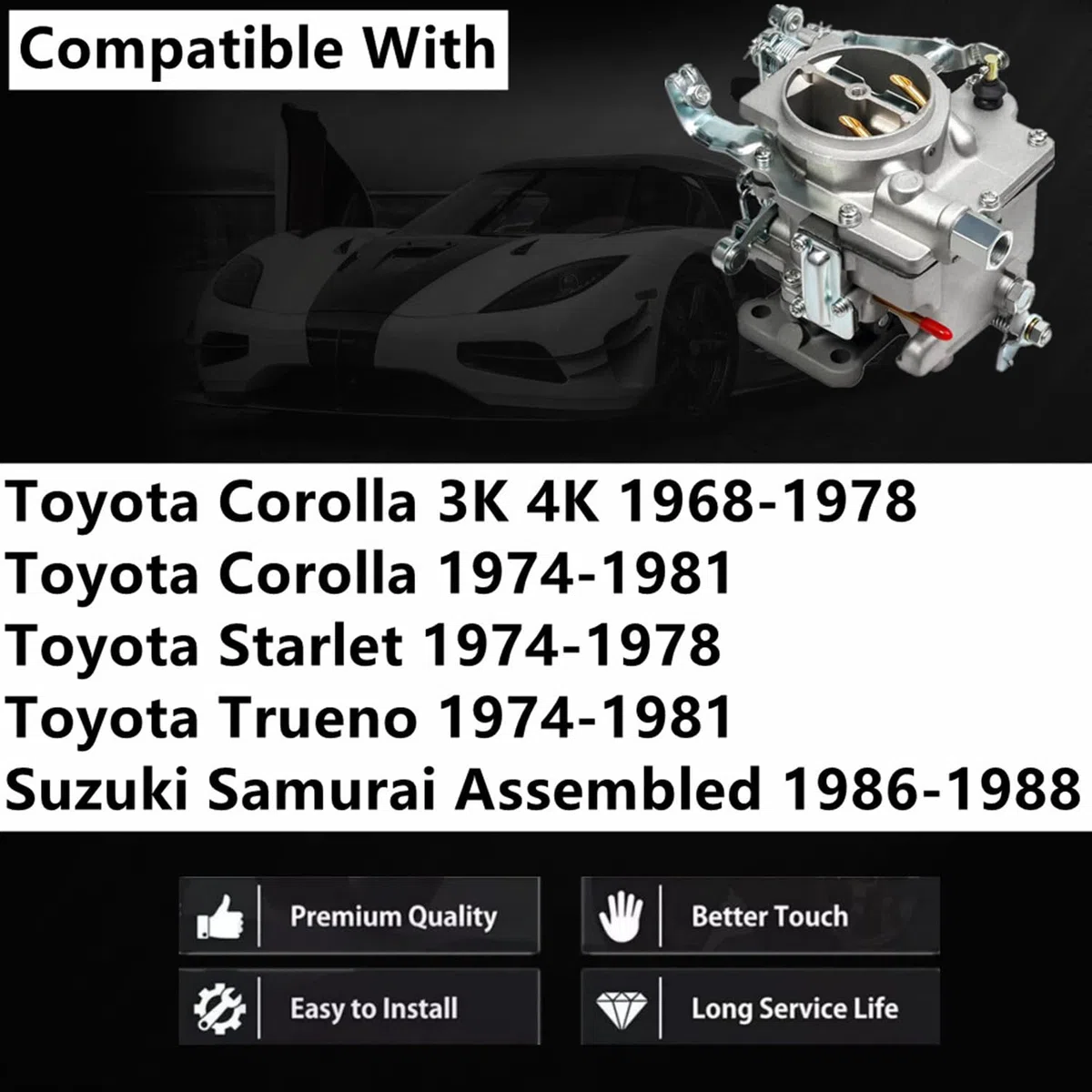 Carburatore Per Toyota Starlet Trueno Corolla 3K 4K 1968-1978 Suzuki Samurai Montiert 1986-1988 21100-24035 21100-24034 21100-24045