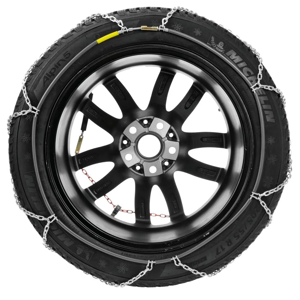 1 PAIO DI CATENE DA NEVE PER AUTO GOMMA 235/45 20" CERCHIONE 20" CATENA CON MAGLIA 16MM OMOLOGATE PER PNEUMATICI SU STRADA GHIACCIO CAVO IN ACCIOIO ANTIRUGGINE