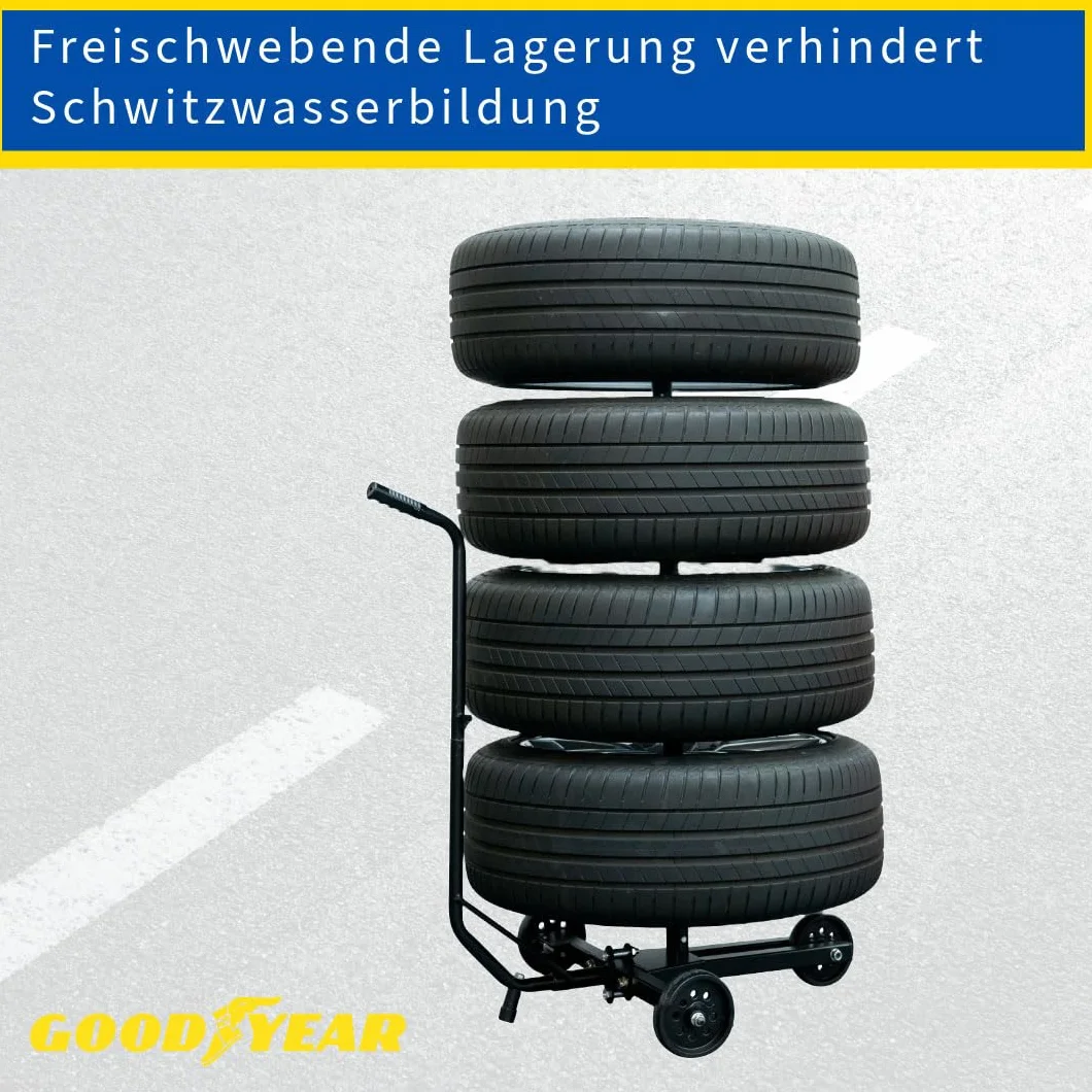Goodyear Barrette per 4 Pneumatici, salvaspazio e Senza Contatto, con Custodia, Portata Fino a 100 kg, Colore: Nero