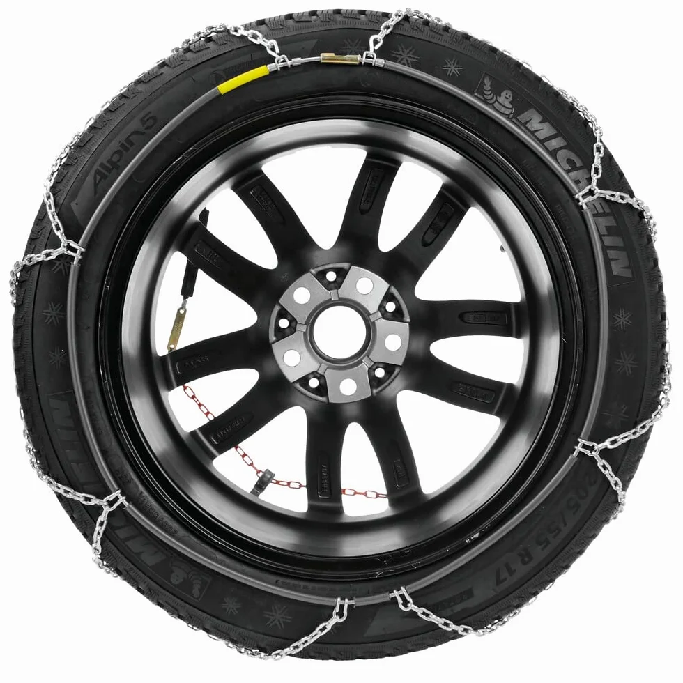 CATENA DA NEVE PER AUTO RUOTA 195/50 16" CERCHIO 16" COPPIA DI CATENE PER PNEUMATICI AUTO MAGLIA 9MM OMOLOGATE SU STRADA GHIACCIO CAVO IN ACCIAIO ANTIRUGGINE