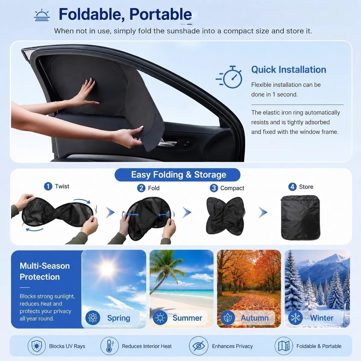 Tendine Parasole Auto Bambini per BYD Han 2020-2025 – Posteriori Finestrini Laterali Parasole Protezione UV Tende Oscuranti Nere,4 PCS Front Rear