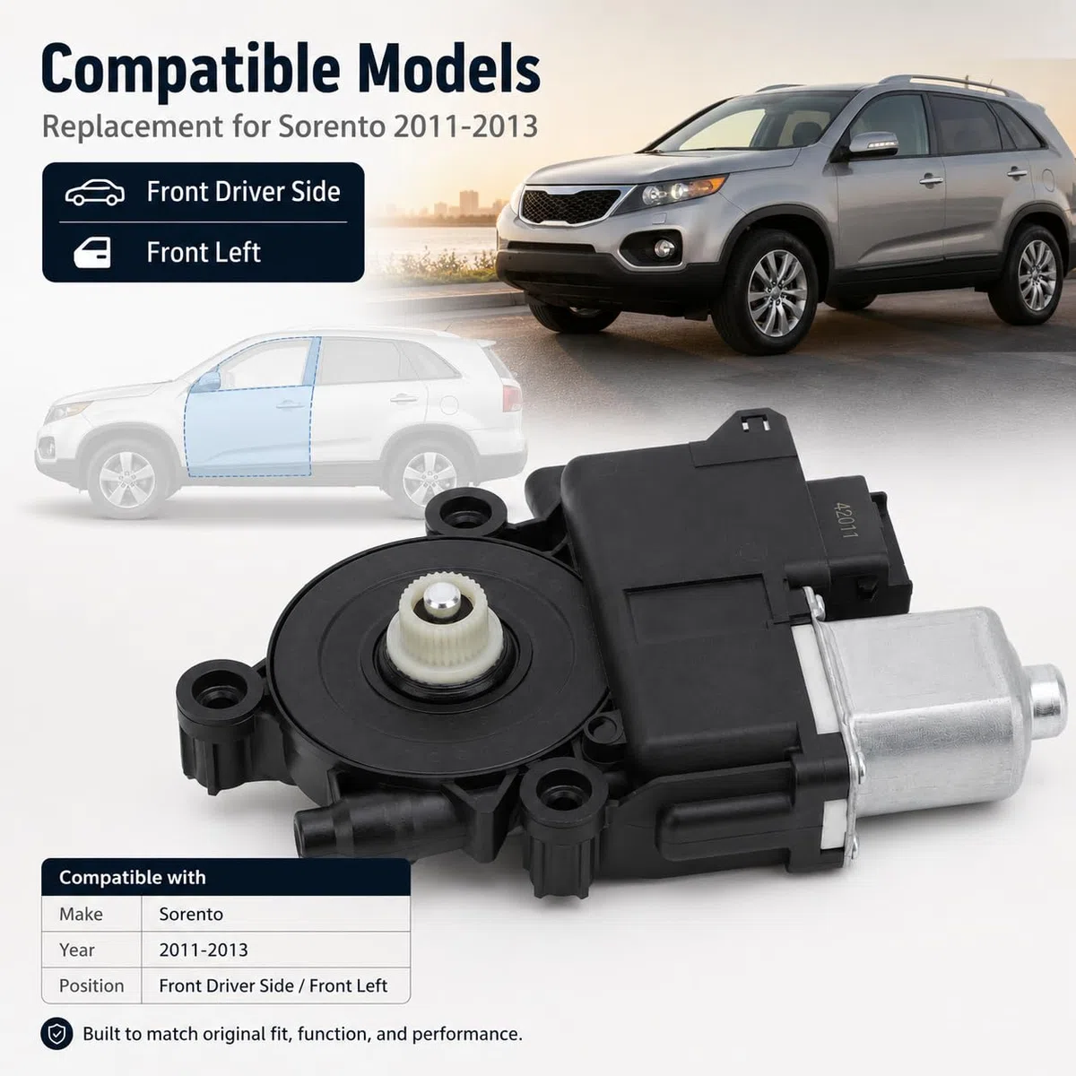 Motore per Alzacristallo Elettrico, 82450 2P010 Motore per Finestrino per Portiera Auto, Motore di Sollevamento per Finestrino Anteriore Universale Lato Guida Ad Alte Prestazioni