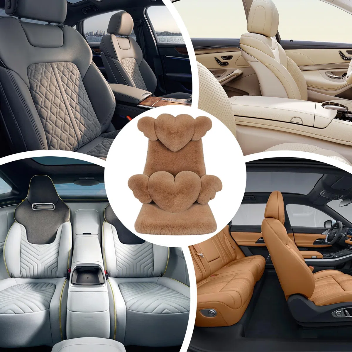Fuzzy Coprisedili auto | Supporto lombare auto | Tappetino per sedile anteriore auto invernale – per berline, camper, conducenti appassionati di viaggio, guida invernale, pendolari