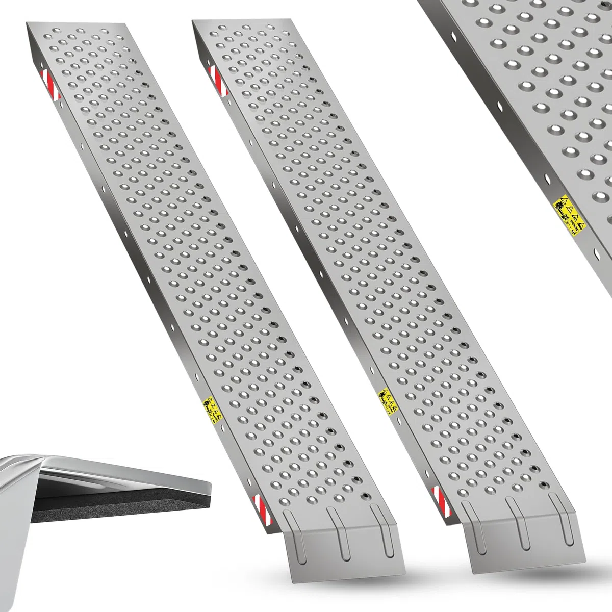 Belko 2 rampe di carico 400 kg, portata 160 x 23 cm, non pieghevoli, in acciaio zincato, antiscivolo, perforate, per auto, moto, quad, ATV, rimorchio, rampa di carico