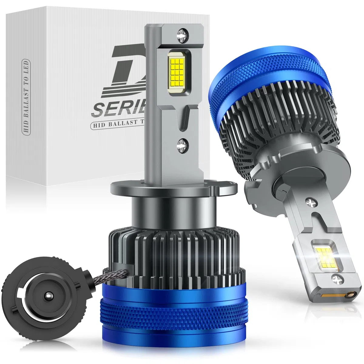 JOSHF Lampadina Led D4S/D4R, 120W 30000LM 6000K +700% di Luminosità per i fari Auto, Kit di Sostituzione Lampadine Xenon HID 35W D4S - Canbus Senza Errori, DC 12V (2 lampada)