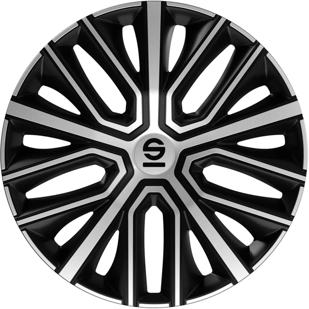 SPARCO Copricerchi 16" pollici Serie/Kit nero argento Copricerchi Auto SPC1684BKSV