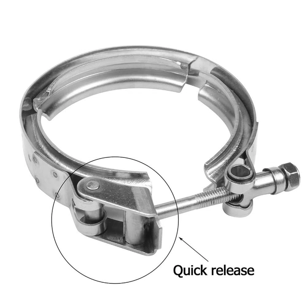 Morsetto for banda V | Morsetto a fascia a V for scarico in acciaio inossidabile 304 di dimensioni multiple senza flange (4,5 pollici)(3.25 Inch)