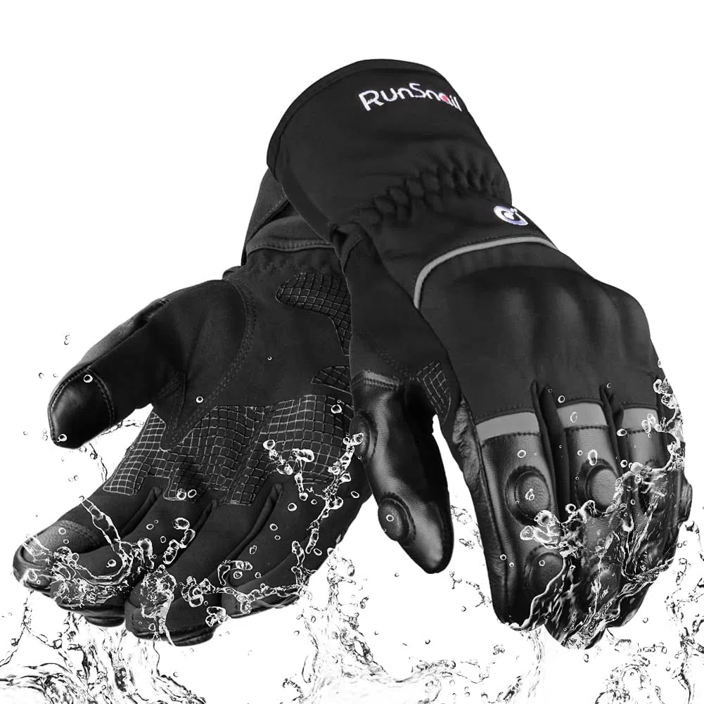 RunSnail 2KP CE Guanti Moto Invernali per Uomini e Donne, Guanti per Moto Impermeabili, Guanti per Motociclisti Lunghi, Guanti Touchscreen per BMX ATV MTB Riding, Racing su Strada