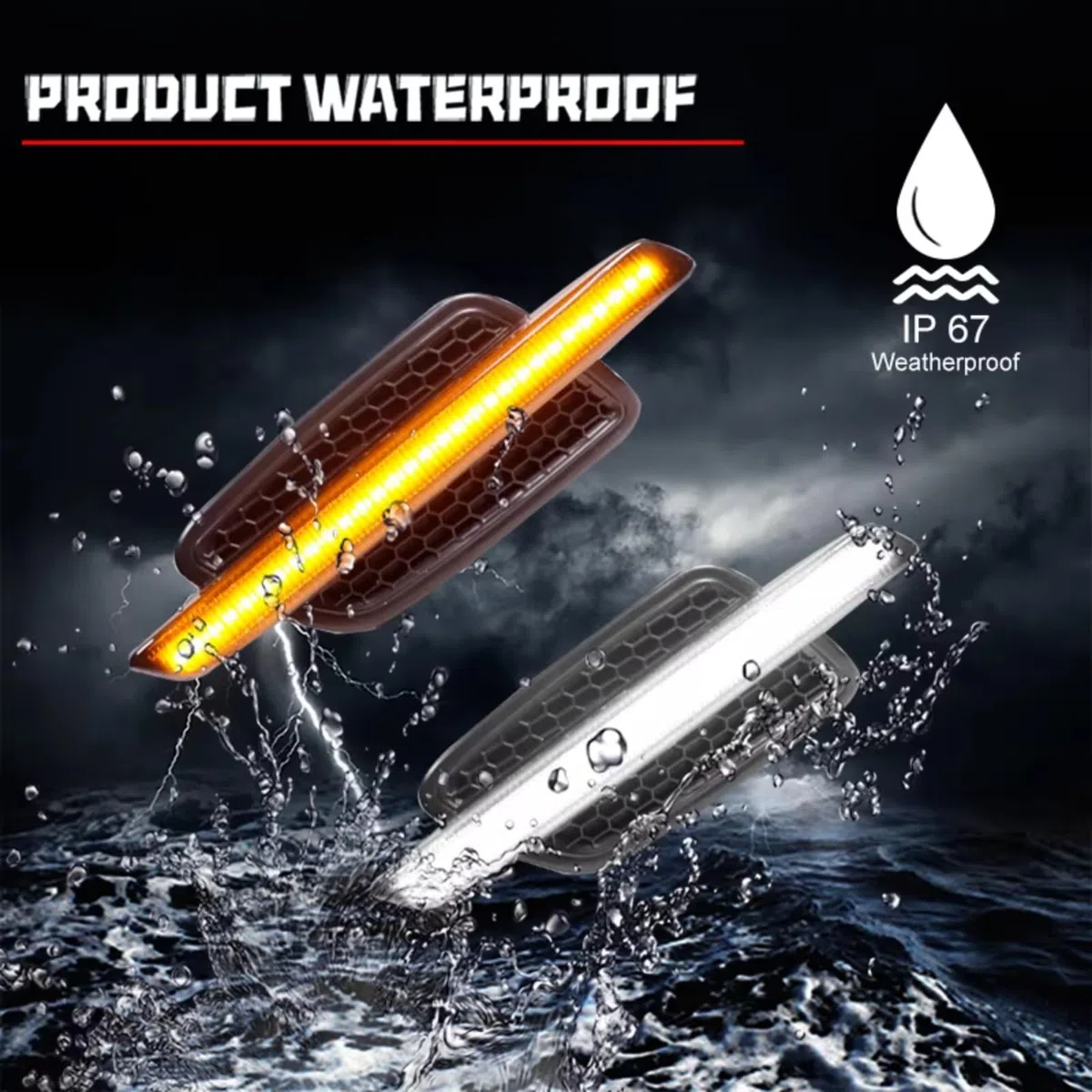 Faro Fanale Anteriore Per Pontiac G8 2008-2009 Paraurti Anteriore Luci Posizione Laterali LED Lampade Indicatore Direzione Ambra/Luci Ingombro DRL T10 12V Luce Marcia Diurna(Bianco)