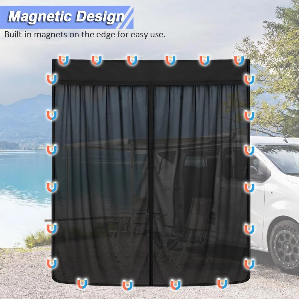 RASHION Zanzariera Compatibile con Ford Transit Custom Tetto Alto (H2) per Porta Scorrevole, Zanzariera Magnetica Tenda Parasole Contro Insetti e Sole, Rete Ombreggiante Porta Laterale Campeggio