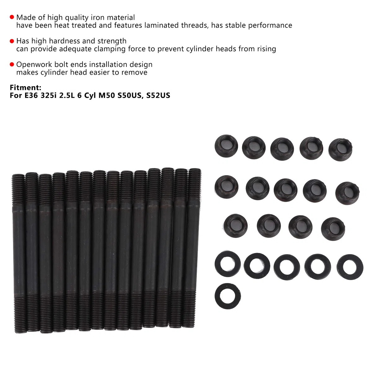 Prigioniero testata Universale Pratico ARP 201-4302 Accessori per prigionieri testata Kit prigionieri testata resistente per E36 325i 2.5L 6