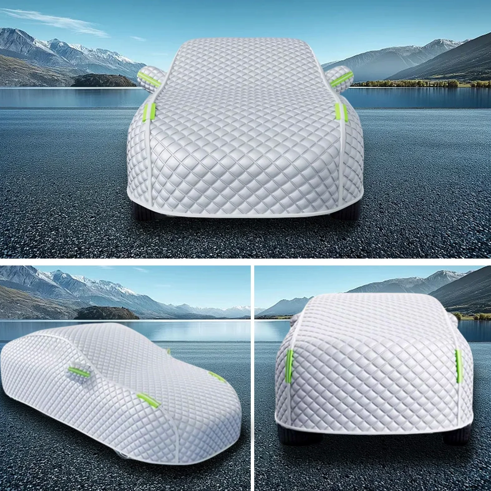 Telo Auto Antineve per Citroen C3 Aircross 2017-2023, Copertura Auto Antigrandine Inverno Impermeabile Telone Traspirante Copri Antivent Antipolvere Antigelo, Argento