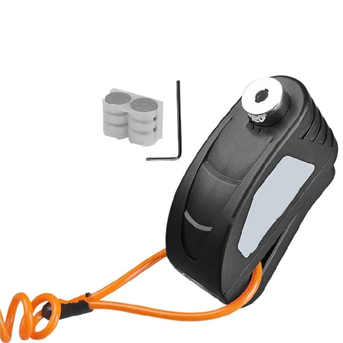 Bloccadisco Moto Blocco freno a disco Allarme moto antifurto 130db con cavo promemoria Serrature rotore bici scooter Blocco manubrio(DX19s-Silver)