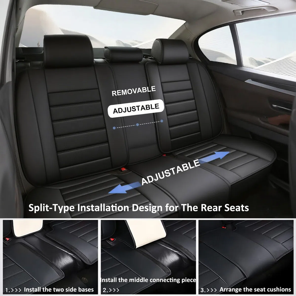 Coprisedili Auto Universale per Peugeot 3008 GT Hybrid 2020-2025 2026 con Airbag Copri Sedile per Auto Traspirante Impermeabile Pelle PU Anteriore Posteriore 5 Posti Set Completo di Coprisedili,H