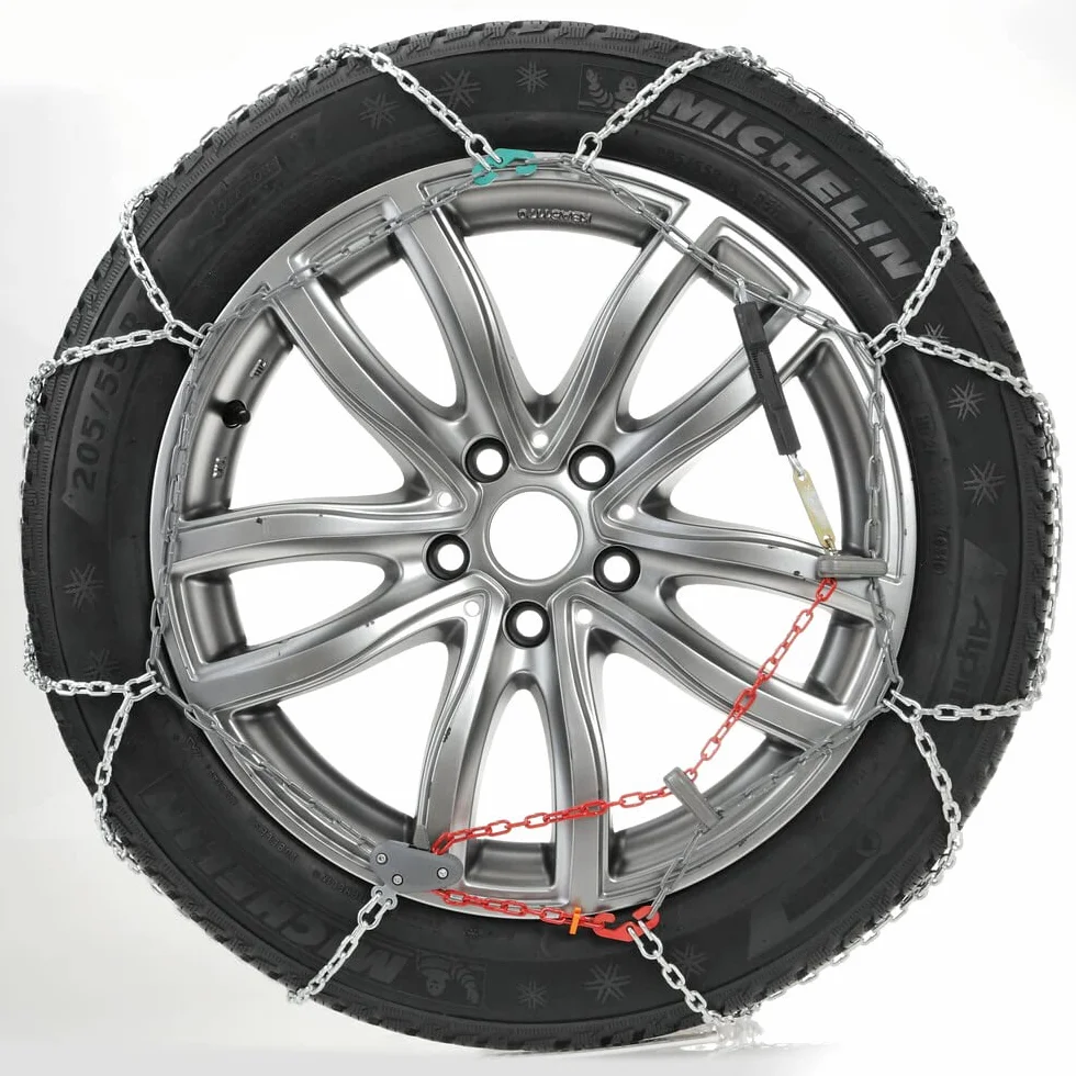 CATENA DA NEVE PER AUTO RUOTA 195/50 16" CERCHIO 16" COPPIA DI CATENE PER PNEUMATICI AUTO MAGLIA 9MM OMOLOGATE SU STRADA GHIACCIO CAVO IN ACCIAIO ANTIRUGGINE