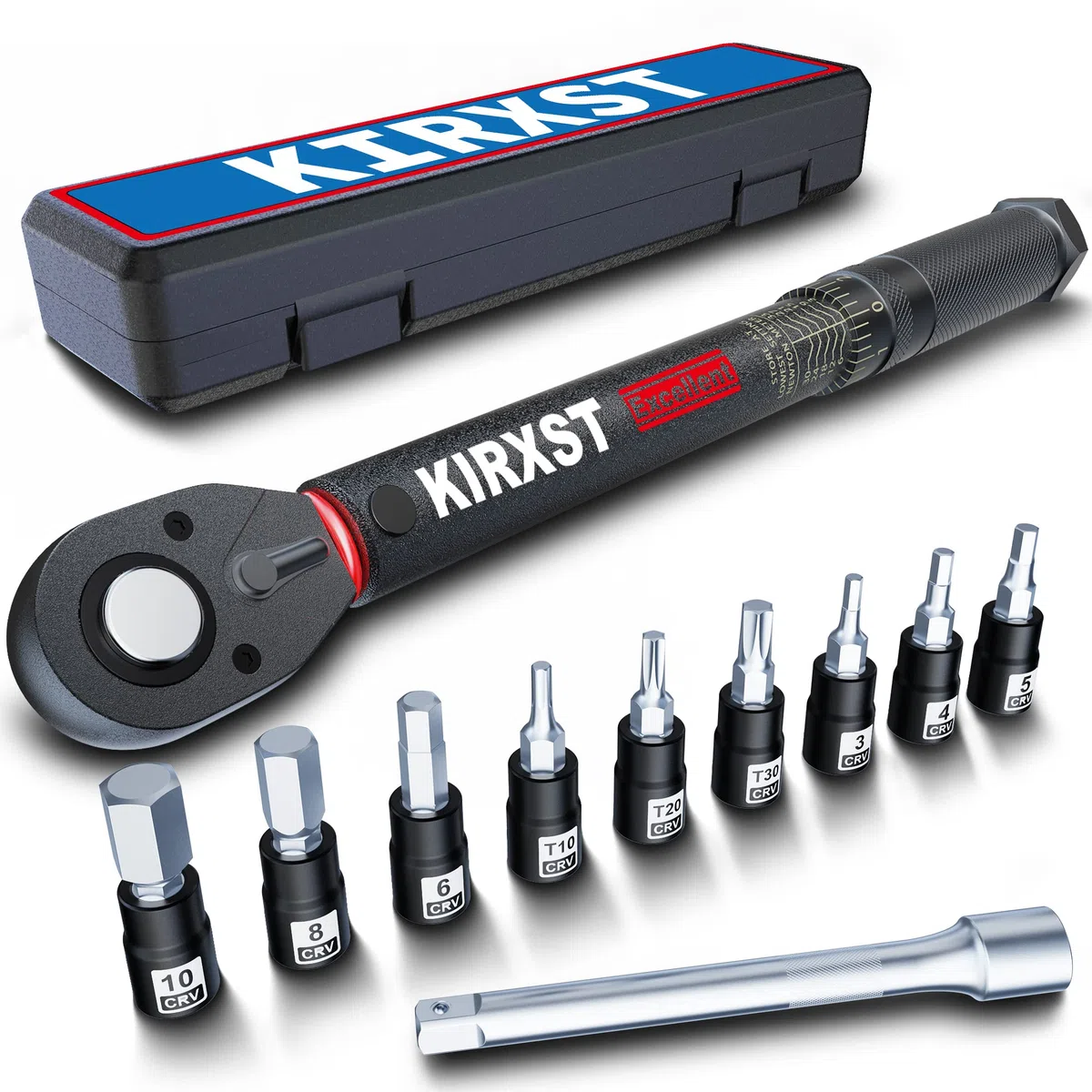 Chiave Dinamometrica 1/4'' 3-33 Nm Set, Bici, Auto e Moto Set Chiavi Dinamometriche, Nero