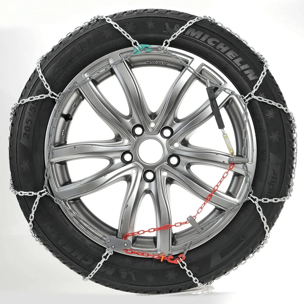CATENA DA NEVE PER AUTO RUOTA 165 14" CERCHIO 14" COPPIA DI CATENE PER PNEUMATICI AUTO MAGLIA 9MM OMOLOGATE SU STRADA GHIACCIO CAVO IN ACCIAIO ANTIRUGGINE