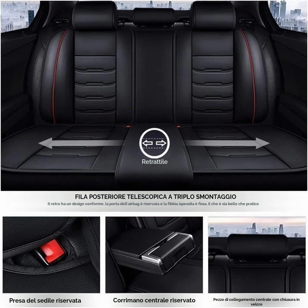 Coprisedili Auto Pelle, per Golf 4 5 6, Coprisedili Universali Similpelle, Set Completo Copri-Sedile Impermeabile Coprisedile Anteriori Posteriori Copri Sedili 5-Posti(B)