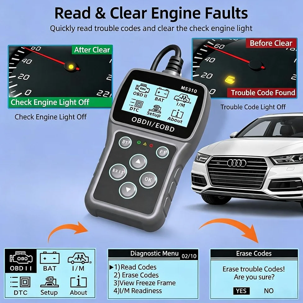 OBD2 Auto Diagnostica per Subaru Ascent/Tribeca/Wilderness | Strumento Diagnostico OBD2, Lettore di Codici Motore, Facile Lettura Codici Errore, Portatile Diagnosi Auto