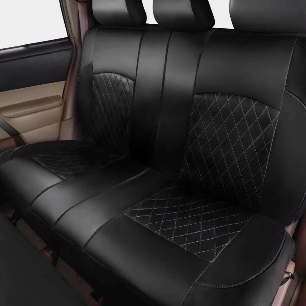 Shkalacar 9 Pezzi Coprisedile per Auto Coprisedile Universale in Pelle PU Set Completo di Accessori Interni per Auto per Veicolo SUV per Auto