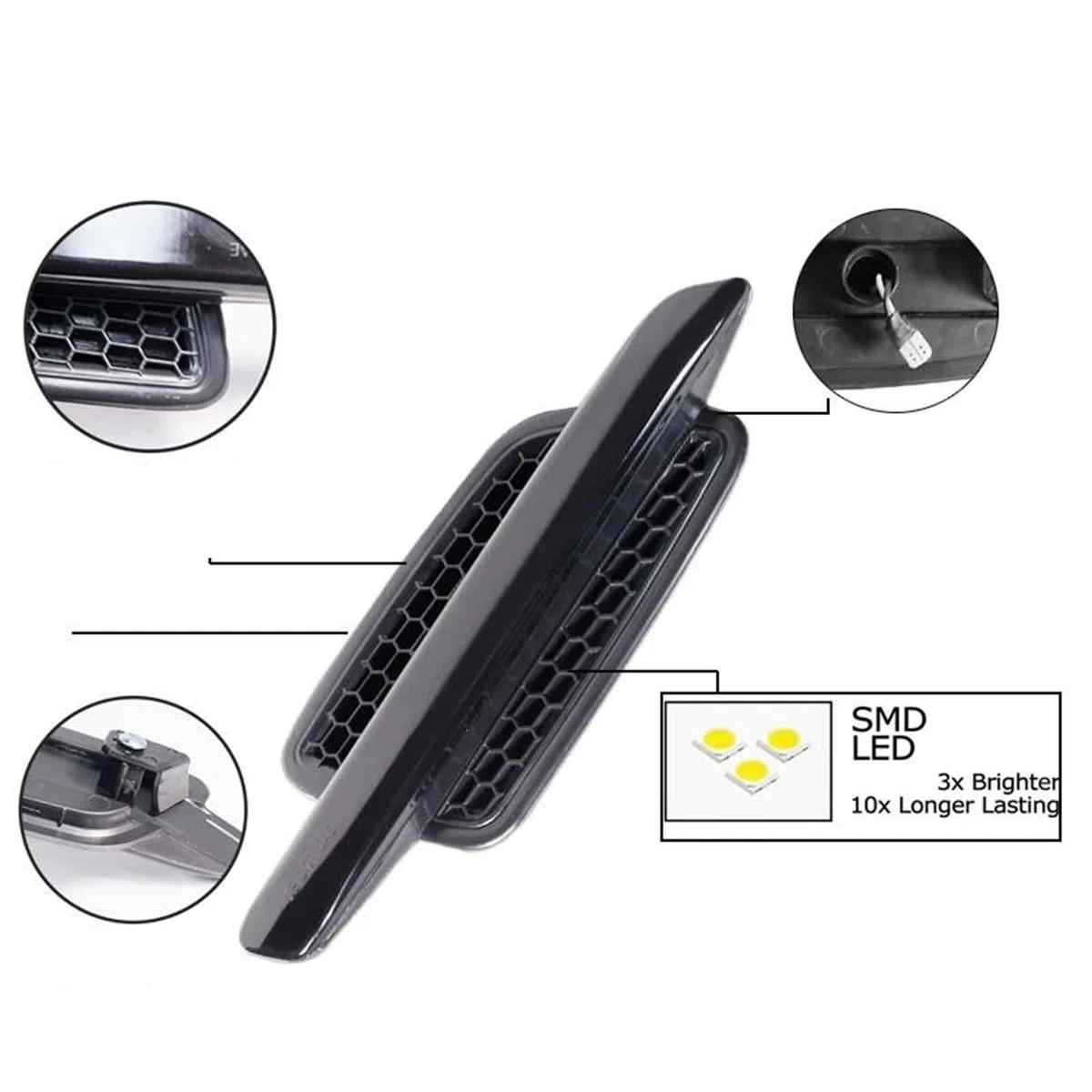 Specchietto Retrovisore Luci Blinker Per Pontiac Per G8 2008-2009 Paraurti Anteriore Luci Posizione Laterali A LED Lampade Indicatori Di Direzione Ingombro DRL T10 12V(White)