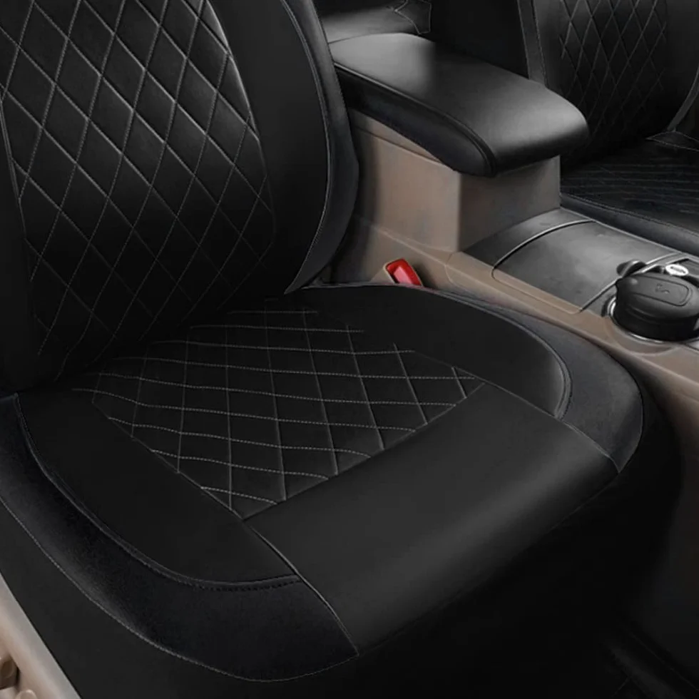 Shkalacar 9 Pezzi Coprisedile per Auto Coprisedile Universale in Pelle PU Set Completo di Accessori Interni per Auto per Veicolo SUV per Auto