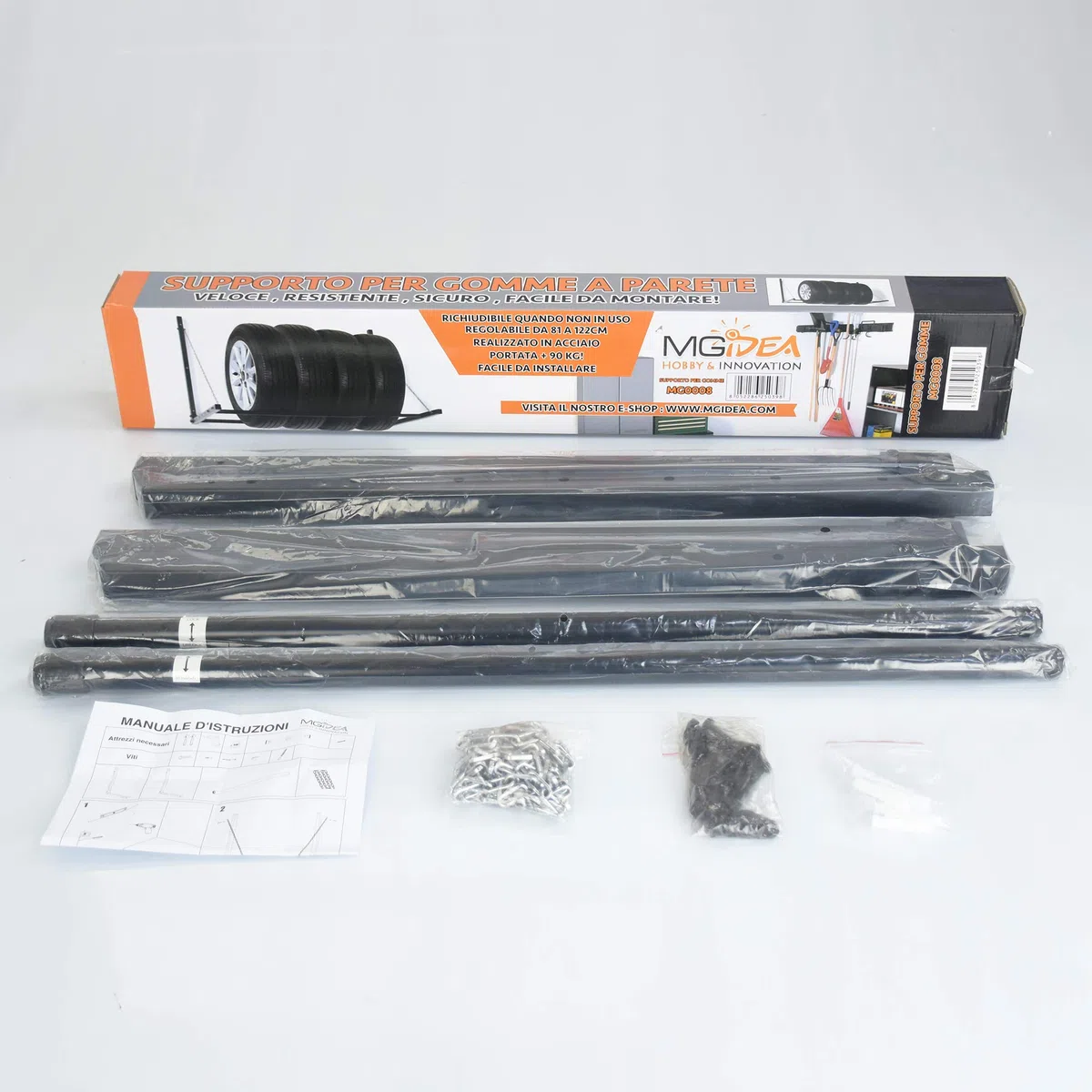 Supporto Porta GOMME Pneumatico Auto Macchina Garage da Parete Muro SCAFFALE