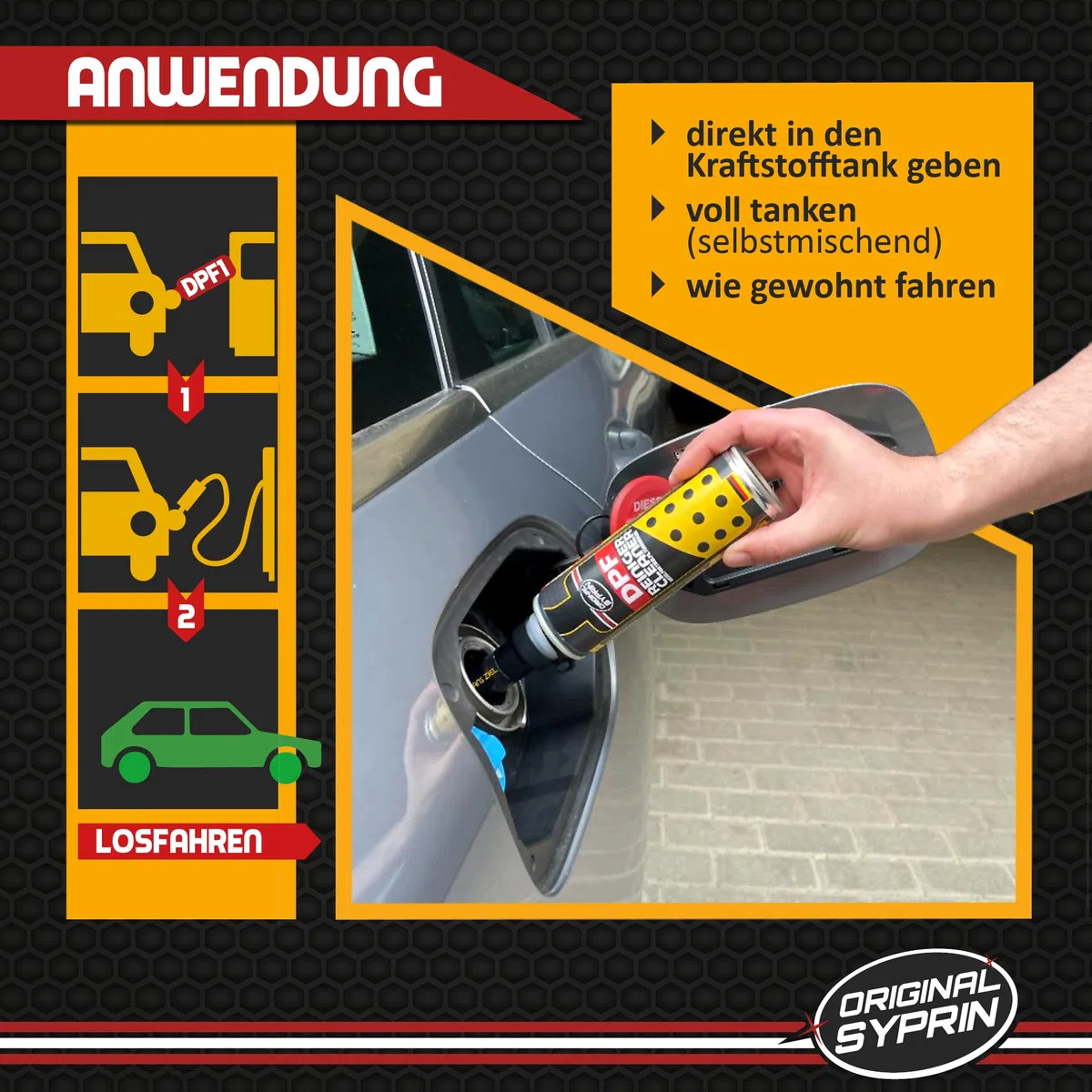Originale Syprin DPF Detergente per filtro antiparticolato diesel I Additivo per la pulizia DPF I Detergente DPF diesel e protezione DPF I 300 ml
