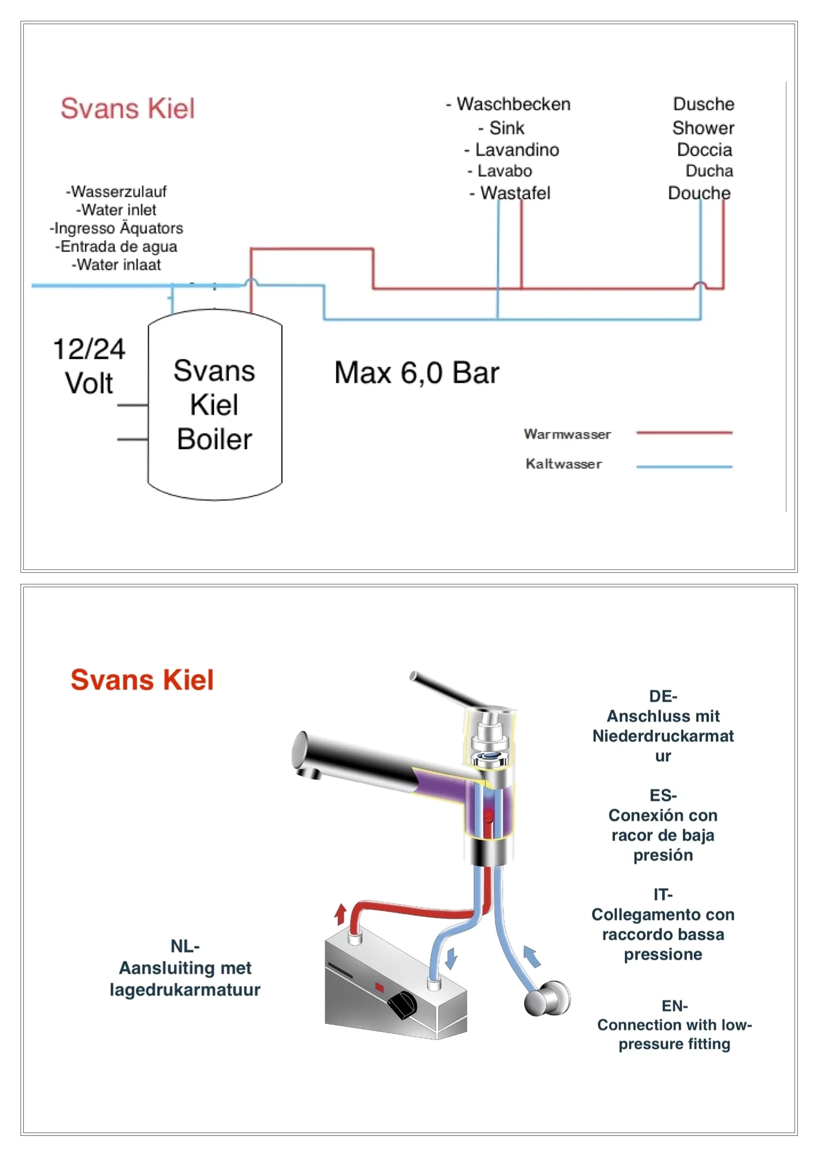 Svans Boiler 12v 7Liter Serbatoio Acqua Calda Resistente alla Pressione SV7 Case Mobili Roulotte Campeggio