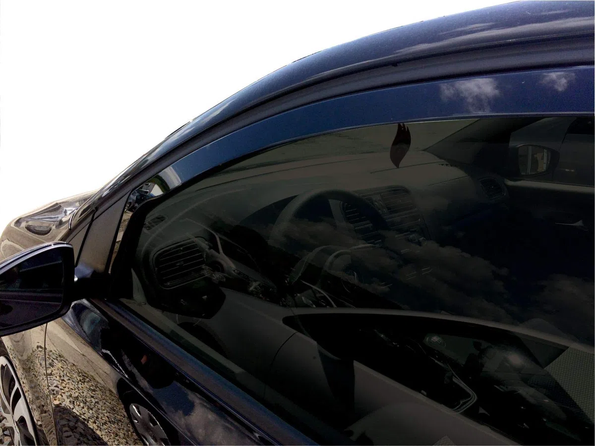 J&J AUTOMOTIVE Deflettori d'Aria per Volkswagen Polo 5 6R 3-Porte 2009-2017, Set da 2 Pezzi, Nero Fumé Oscurato Heko