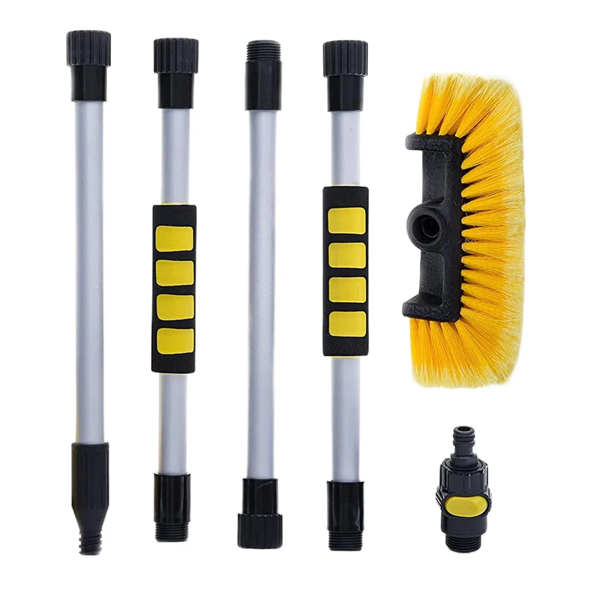 Genérico Spazzola per auto: capelli per lavare i capelli con fissaggio di | tubi, testina di pulizia multifunzione per lavaggio auto, attrezzatura di lavaggio