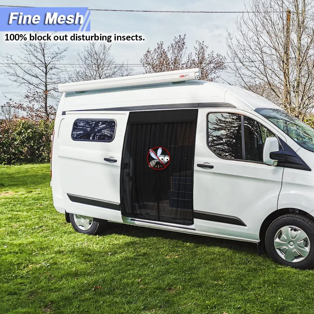 RASHION Zanzariera Compatibile con Ford Transit Custom Tetto Alto (H2) per Porta Scorrevole, Zanzariera Magnetica Tenda Parasole Contro Insetti e Sole, Rete Ombreggiante Porta Laterale Campeggio