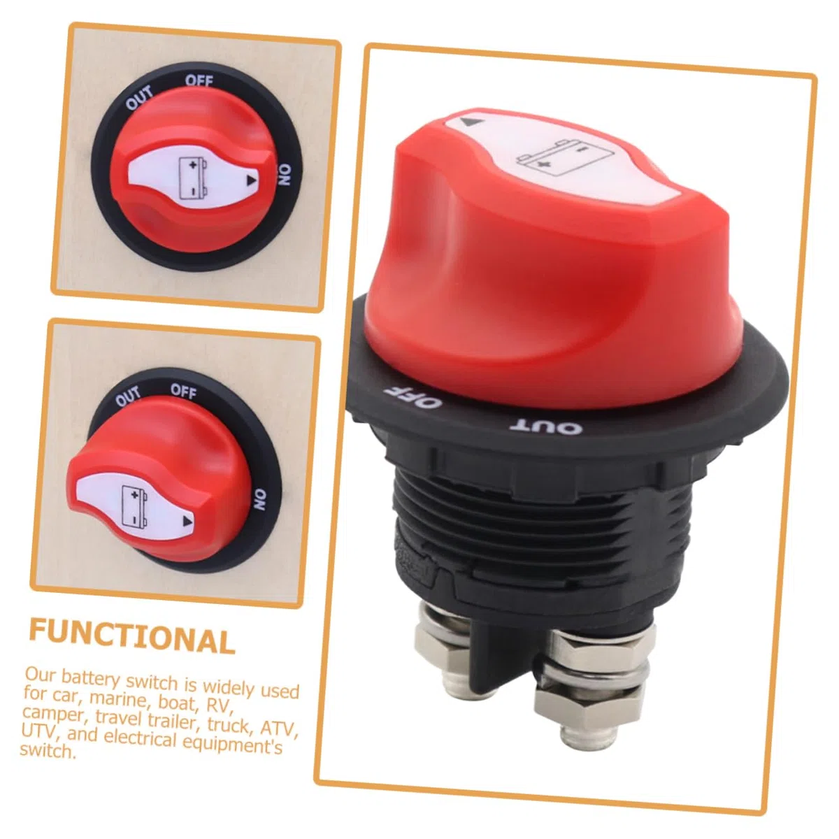 HANABASS 3pezzi Interruttore Disconnessione Batteria Per Camper e Barche Accessorio Resistente Veicoli Utv e Atv Design off Protezione Perdite e Corrosione