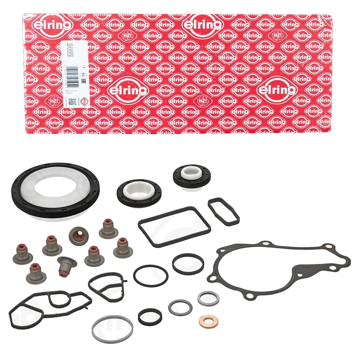 ELRING 726.090 Kit guarnizioni motore con guarnizione tenuta stelo valvola con paraolio-albero a gomiti senza guarnizione testata senza guarnizione cappa testa del cilindro senza guarnizione(i) | Compatibile con: CITROËN C1, C2, C2 ENTERPRISE, C3 I, C3 II