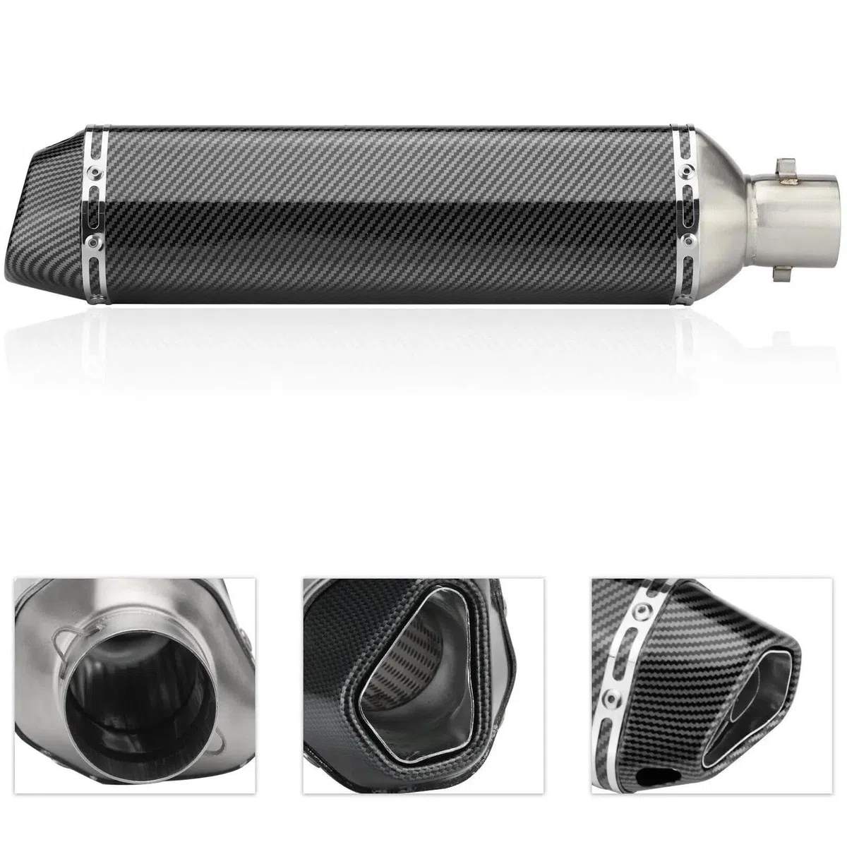470 Millimetri di Scarico Moto Silenziatore Tubo Terminali di Scarico Tubo di Collegamento Marmitta Parti per Kawasaki per NINIA 650 Tmax 500 Tmax 530