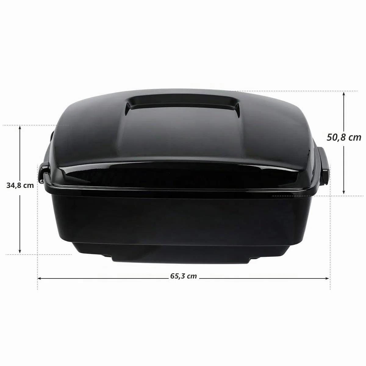 XMT-MOTO King Tour Trunk + schienale avvolgente + 2 rack di montaggio + portapacchi superiore + piastra di base nera adatta per Harley Touring Road King Street Electra Glide Ultra-Classic 2014-2025