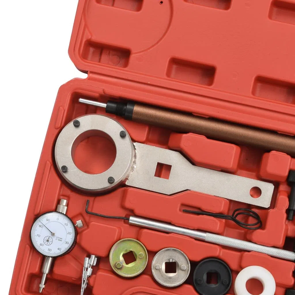 Set di 18 attrezzi per regolazione motore in acciaio al carbonio per controllo motore VAG 1.8/2.0 TFSI con valigetta ideale per officina, riparazione, manutenzione e montaggio