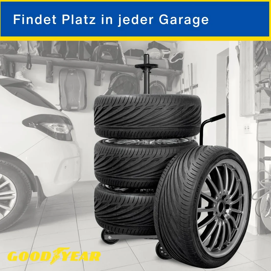 Goodyear Barrette per 4 Pneumatici, salvaspazio e Senza Contatto, con Custodia, Portata Fino a 100 kg, Colore: Nero