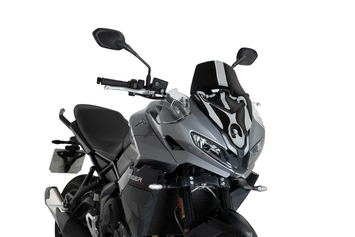 Puig 22522N Cupolino Sport compatto e aerodinamico in acrilico ad alto impatto con profilo arrotondato e design sportivo che migliora protezione e visibilità, Nero
