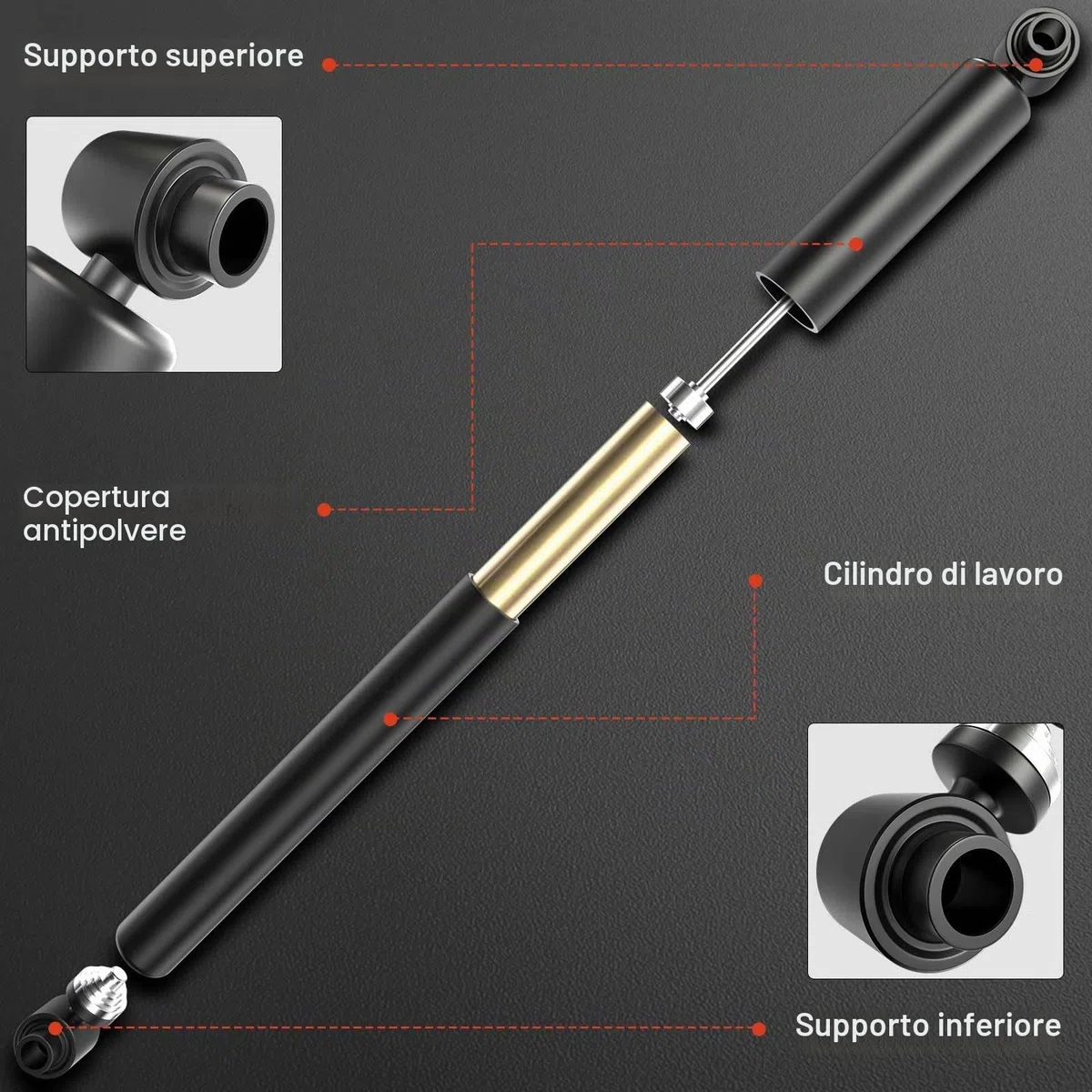 Frankberg 2x Ammortizzatori per sospensioni Ammortizzatori per telaio Posteriore sinistro destro 382mm Pressione del gas Compatibile con 169 Furgone/Compatto 169 Replace# 23977,50703895