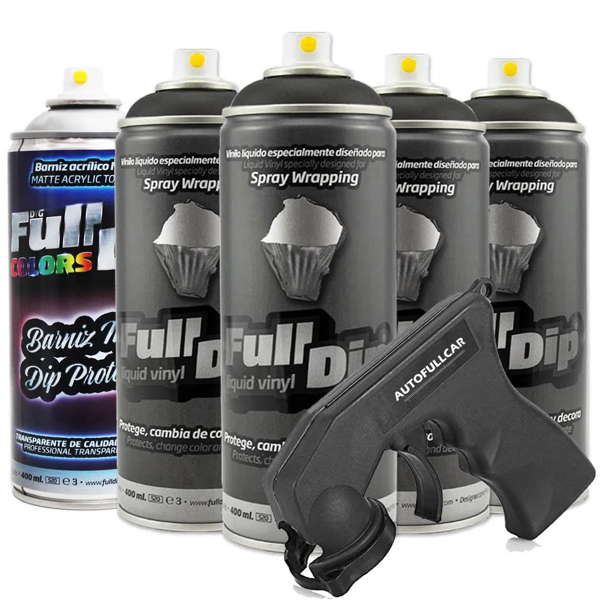 AutoFullCar 4 confezioni da 4 pezzi Full Dip Black WITH Matte Protection