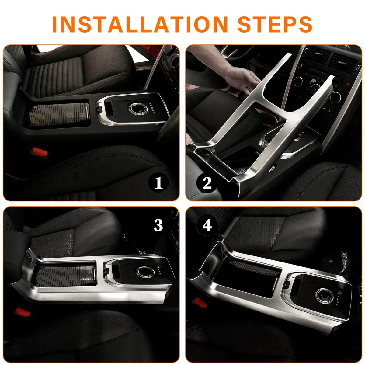 BEINSTOCK Adesivo in ABS argento opaco per interni del cambio, per Discovery Sport 2015 2016 2017 2018